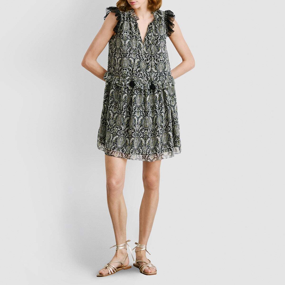 Robe Courte À Imprimé Paisley noir, PEPE JEANS