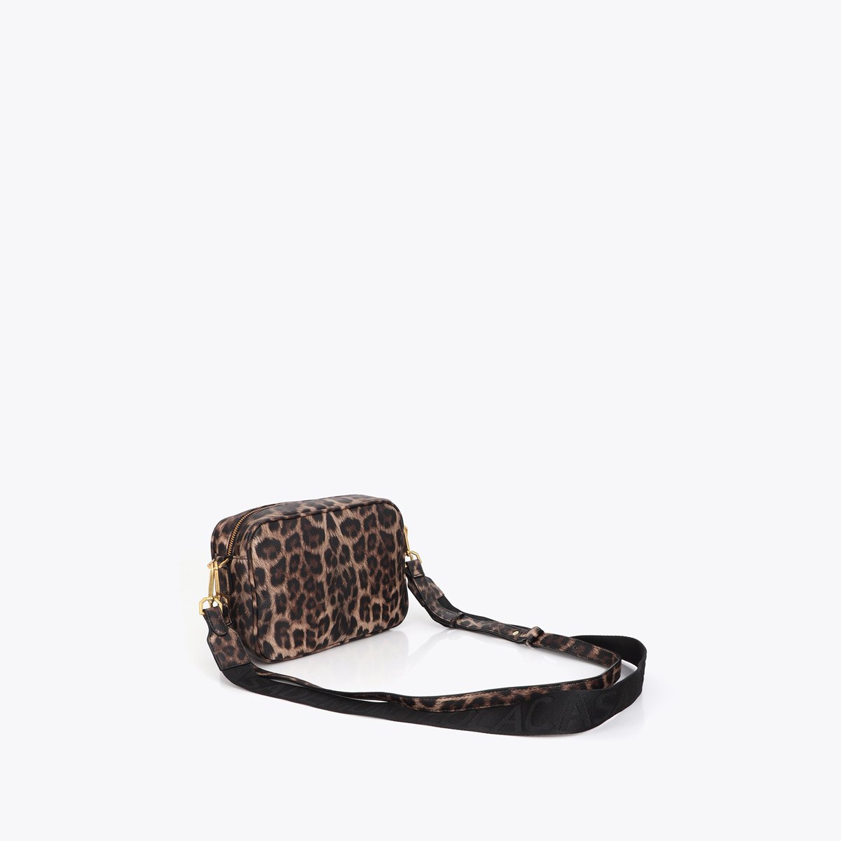 Sac à bandoulière imprimé léopard à logo métallique léopard, LOLA CASADEMUNT