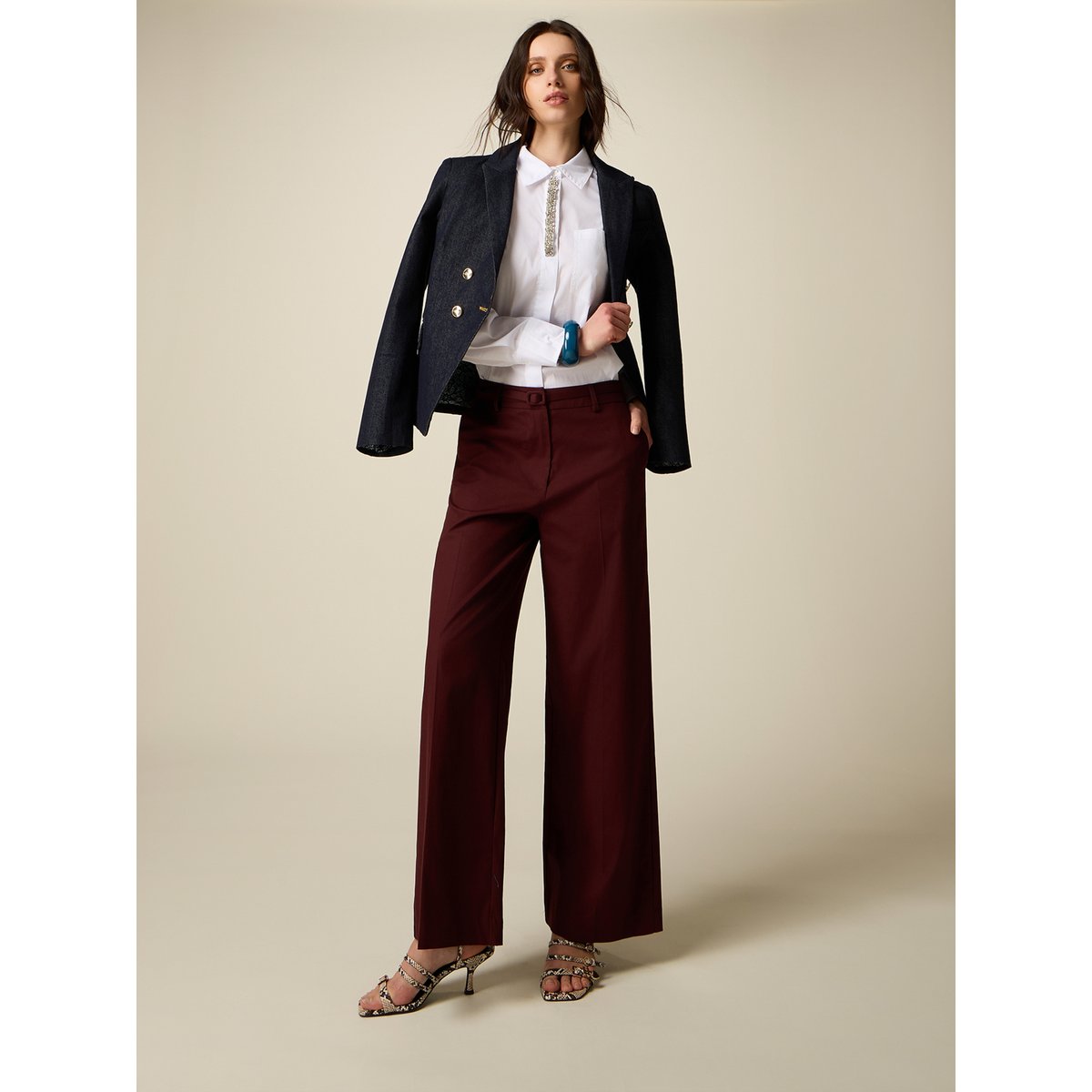 Pantalon palazzo marron, OLTRE