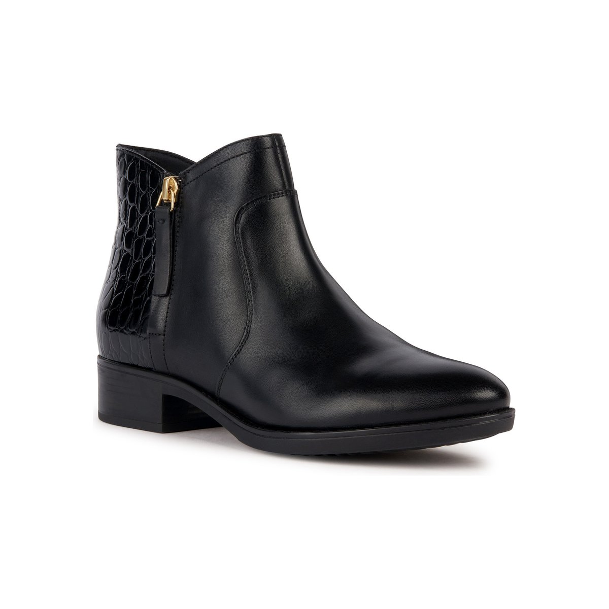 Bottines cuir respirantes zippées Felicity noir, GEOX