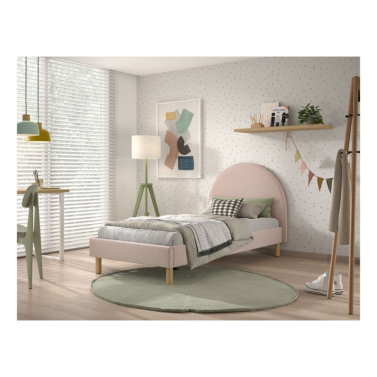 Moon Lit 90x200 rose Boucle blanc, VIPACK