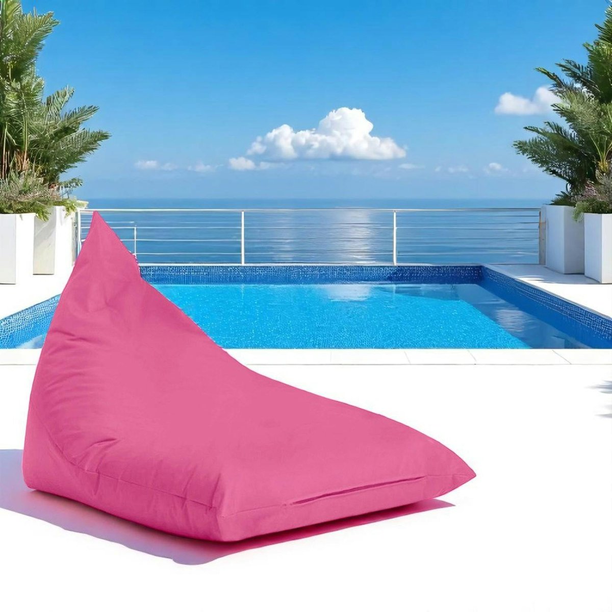 Pouf berlingot pour jardin et terrasse ARTA rose, PIER IMPORT