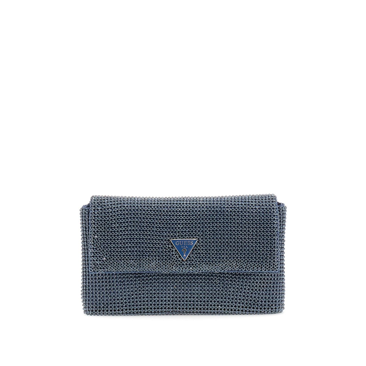 Mini Sac À Bandoulière Zalina Strass bleu, GUESS