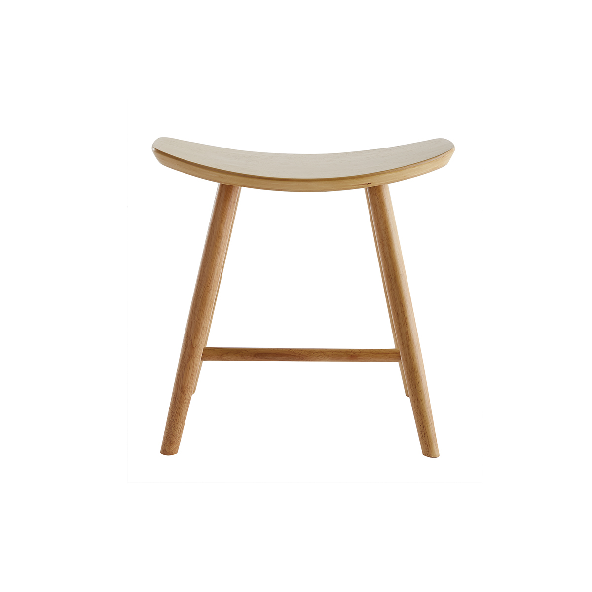 Tabouret bas en bois H46.5 DEMORY marron clair, MILIBOO