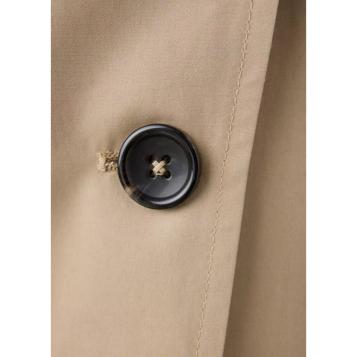 Trench court croisé beige, MANGO TEEN