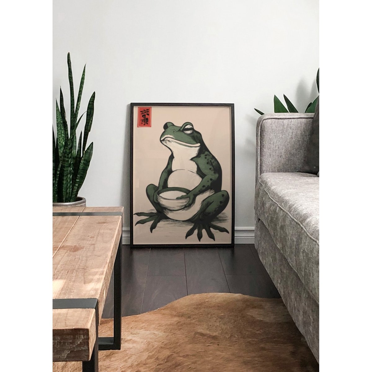 Affiche Grenouille zen blanc, L'AFFICHERIE