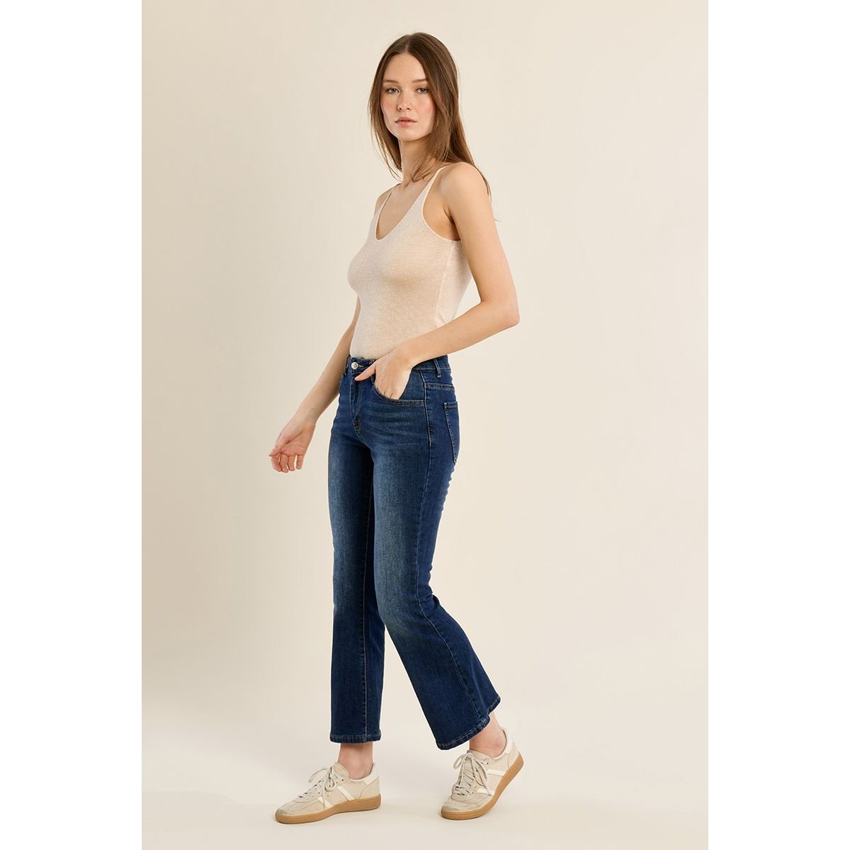 Jean flare longueur 7/8 brut denim, MOLLY BRACKEN