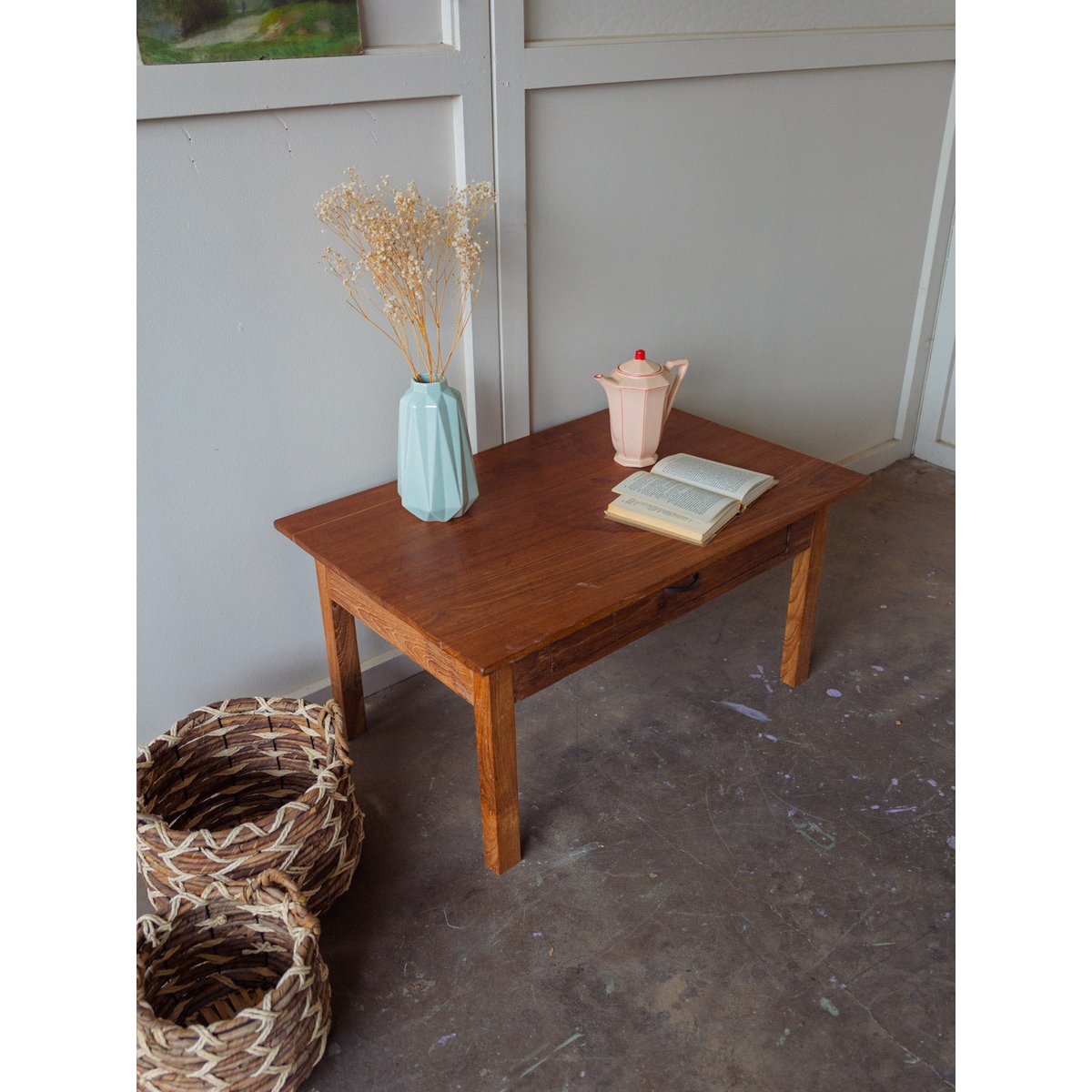 Table basse en bois Léonie N°472 - Bon état bois foncé, DEBONGOUT