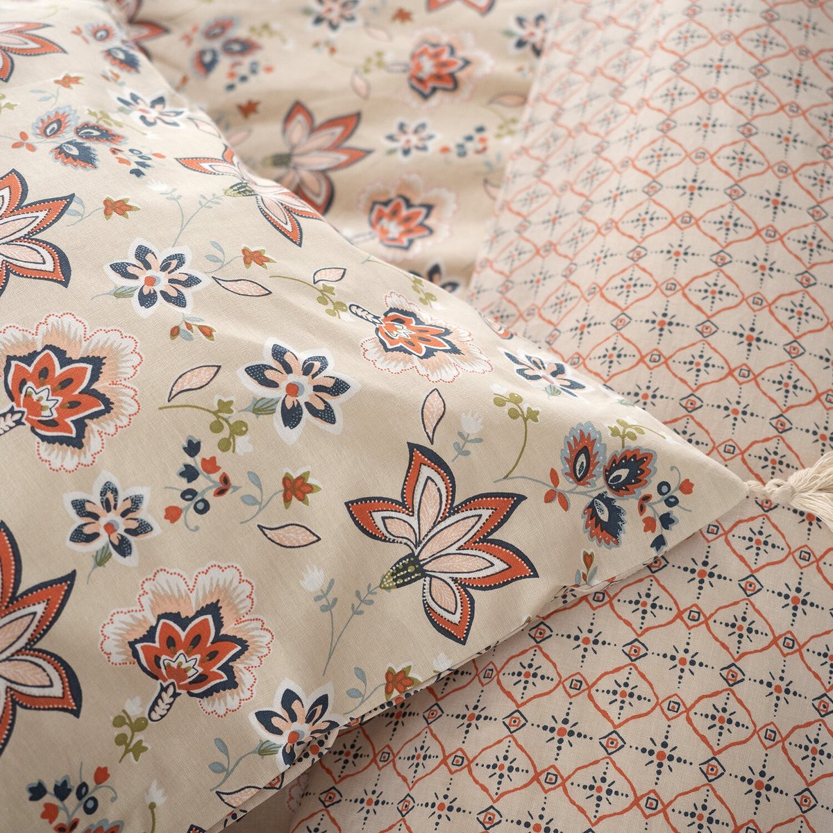 Parure housse de couette coton, denia imprime, C DESIGN HOME TEXTILE