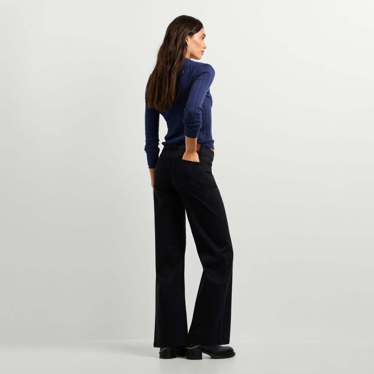 Pantalon Coupe Culotte En Sergé noir, PEPE JEANS