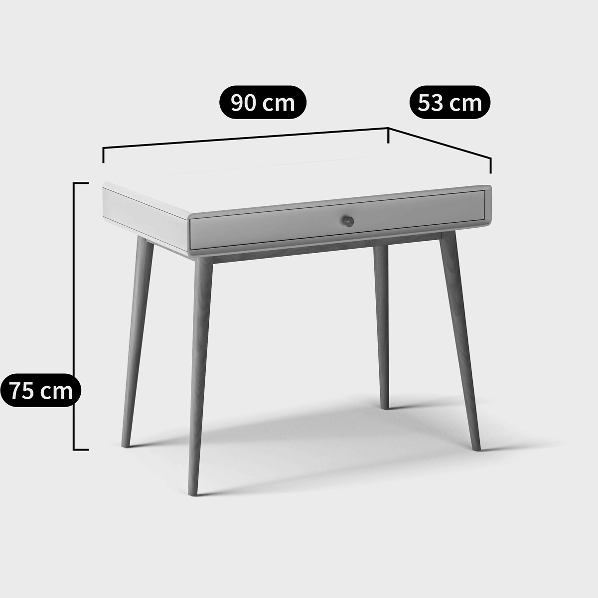 Bureau 1 tiroir Jimi blanc, LA REDOUTE INTERIEURS