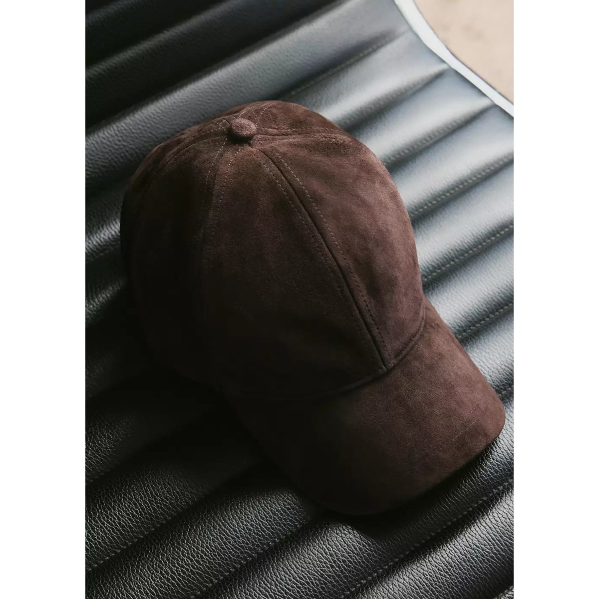 Casquette 100 % cuir marron, MANGO MAN