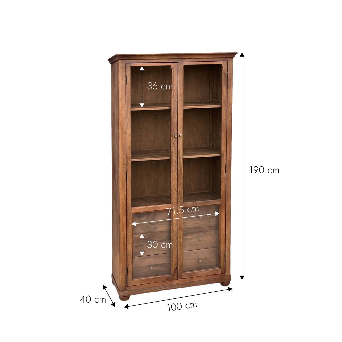 Vitrine en bois recyclé  ARNO bois foncé, MADE IN MEUBLES 