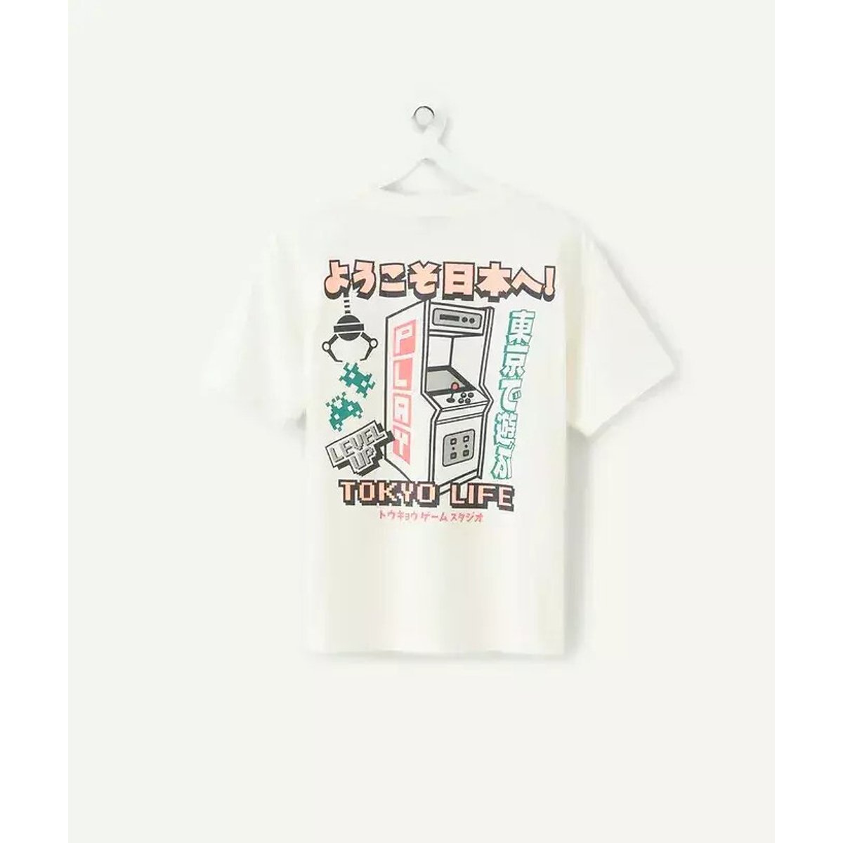 Back Print Short Sleeve T-Shirt ecru , TAPE A L'OEIL