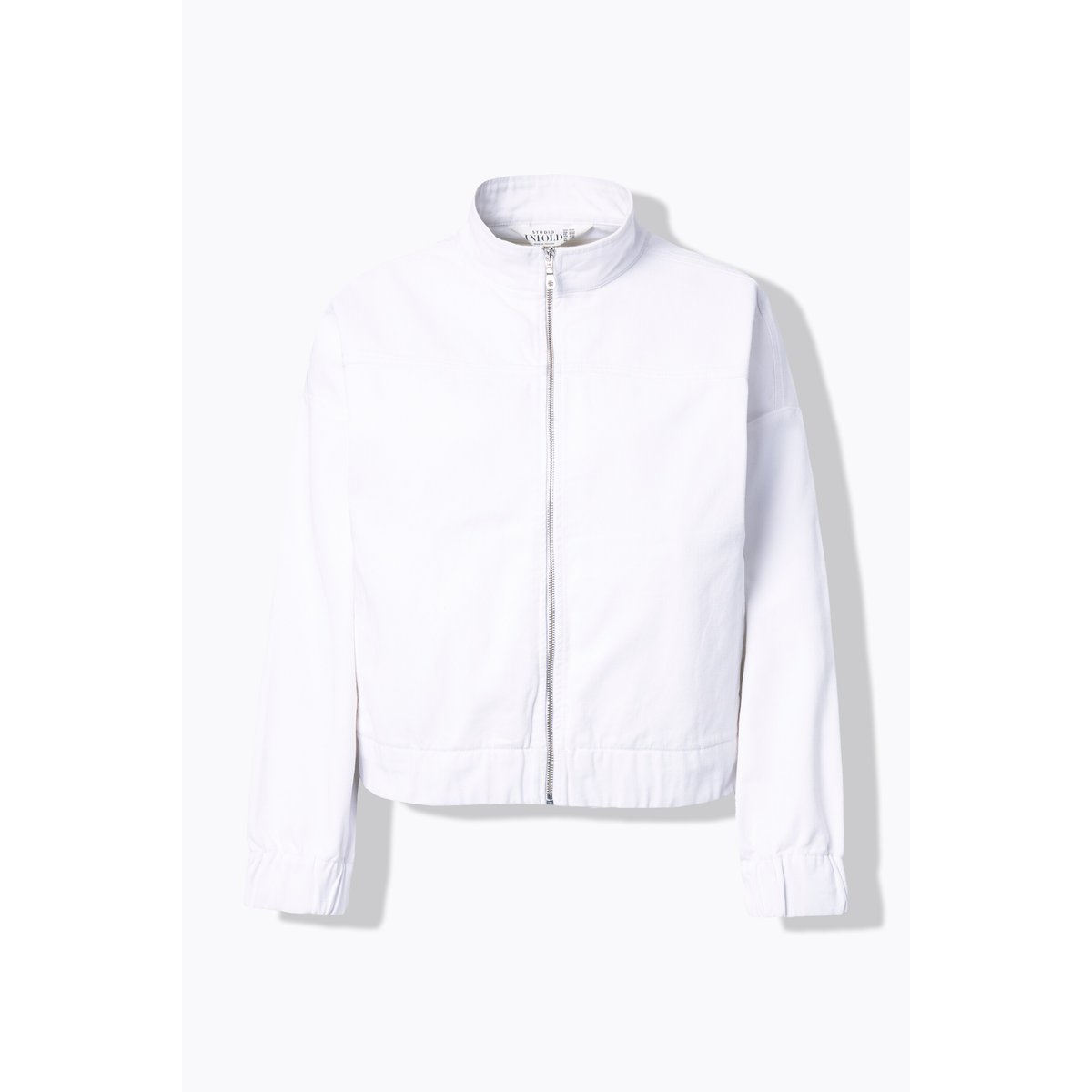 Blouson en jean oversize, base élastique denim blanc, STUDIO UNTOLD