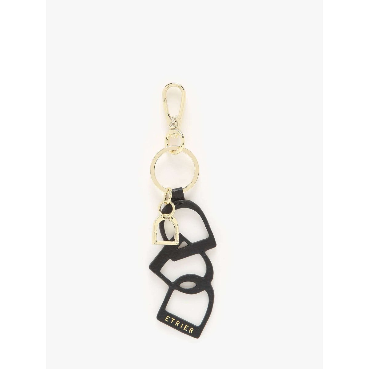 Porte-clefs Tradition cuir noir, ETRIER