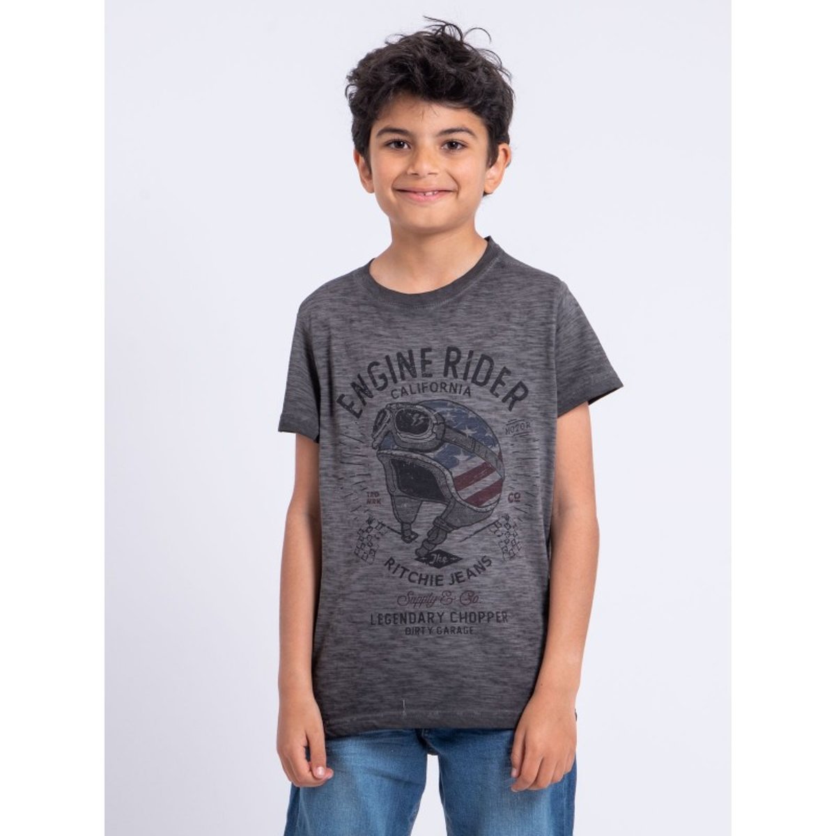 T-shirt Manches Courtes Col Rond Pur Coton Numelwin-j gris, RITCHIE
