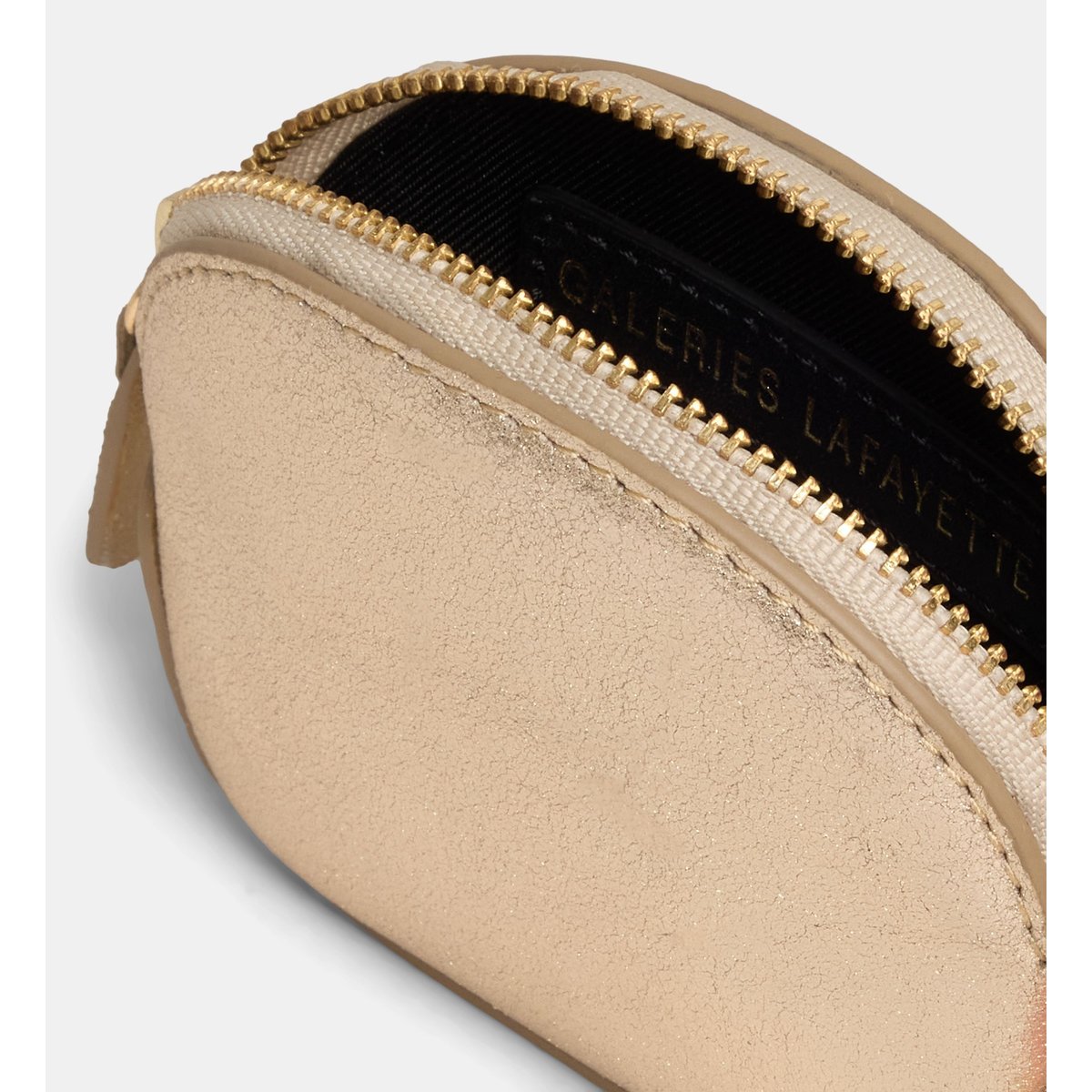 Porte-monnaie léonie métallisé cuir doré, GALERIES LAFAYETTE