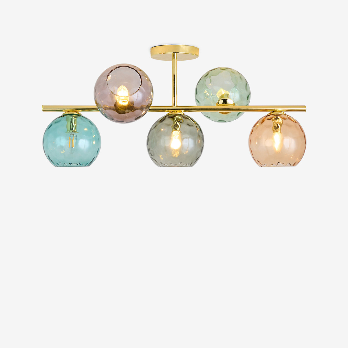 MADE.COM Ilaria 5-Light Swirl Glass Semi-Flush Ceiling Light multi-coloured, MADE