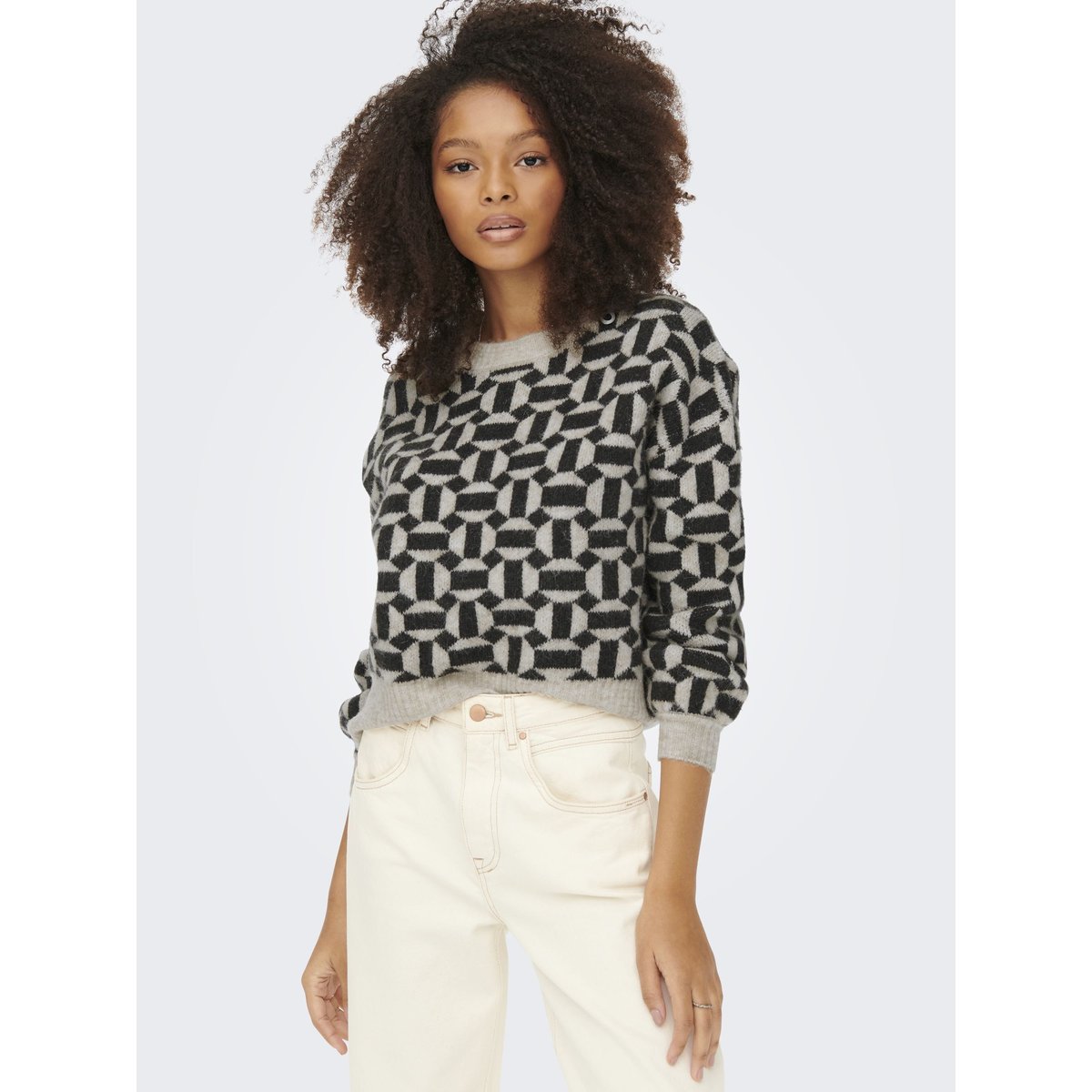 Pull En Maille oatmeal, ONLY