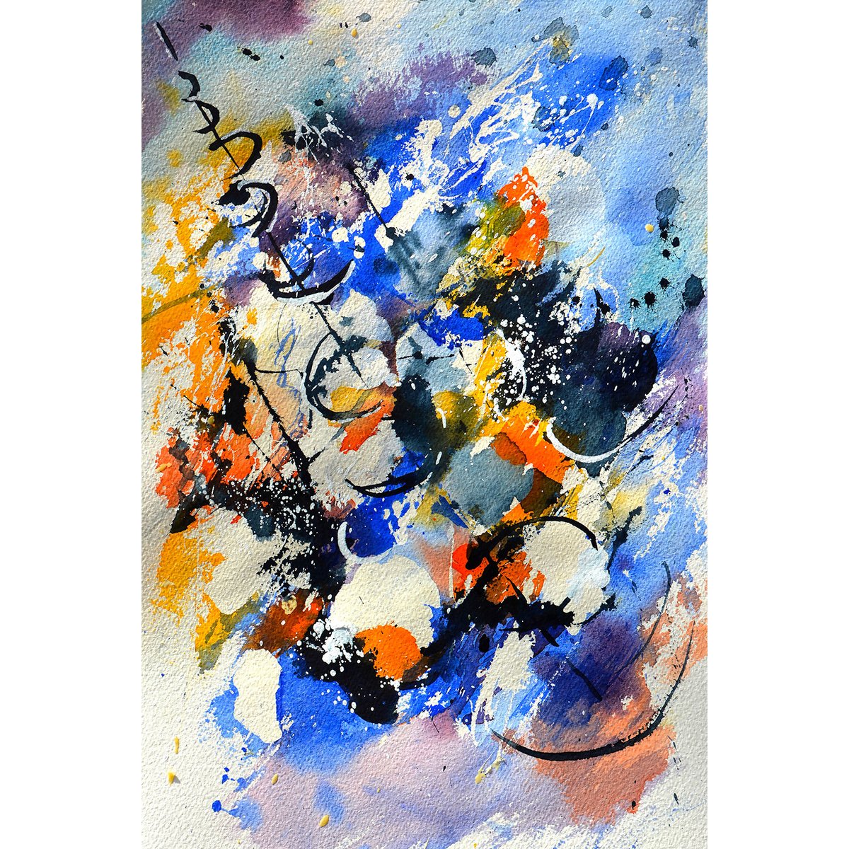 Tableau abstrait aquarelle tableau alu dibond, HEXOA