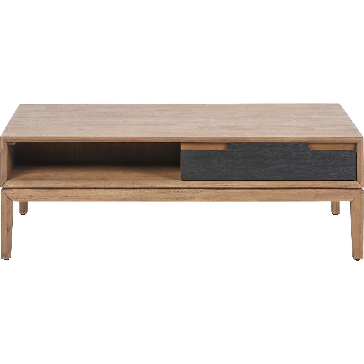 Giano Acacia Wood Storage Coffee Table black/natural, ÉDITÉ