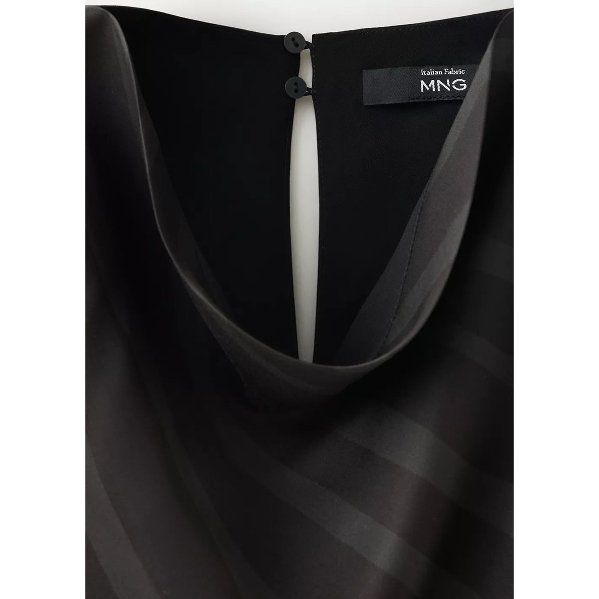 Robe à rayures bas asymétrique gris, MANGO