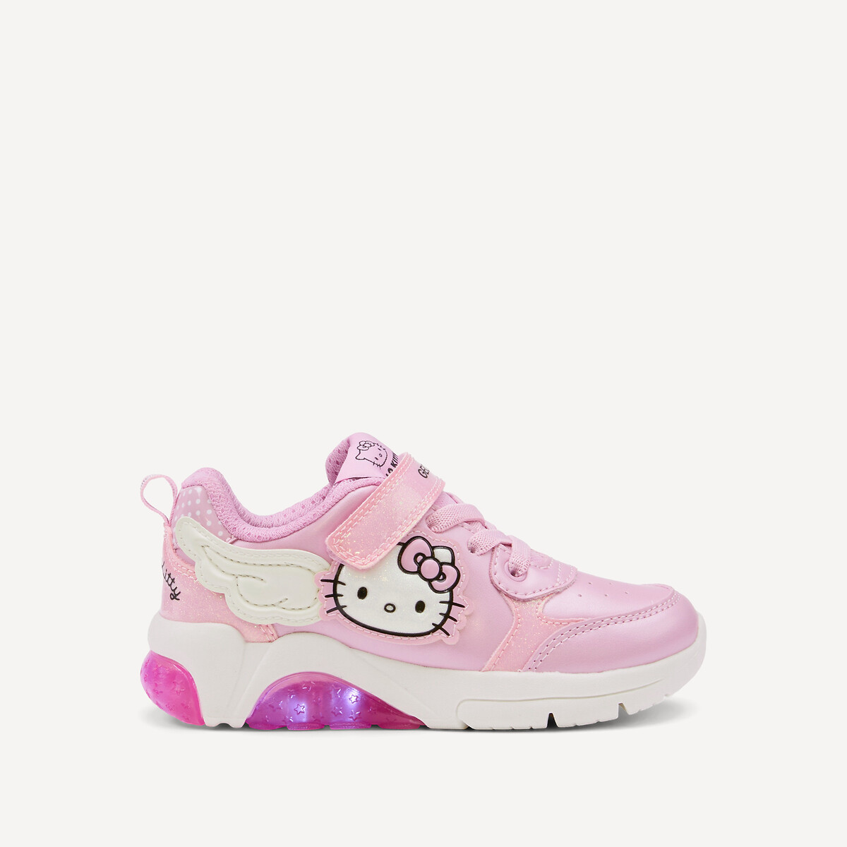 Scarpe da ginnastica traspiranti con LED, FADINLIGHT x HELLO KITTY rosa, GEOX
