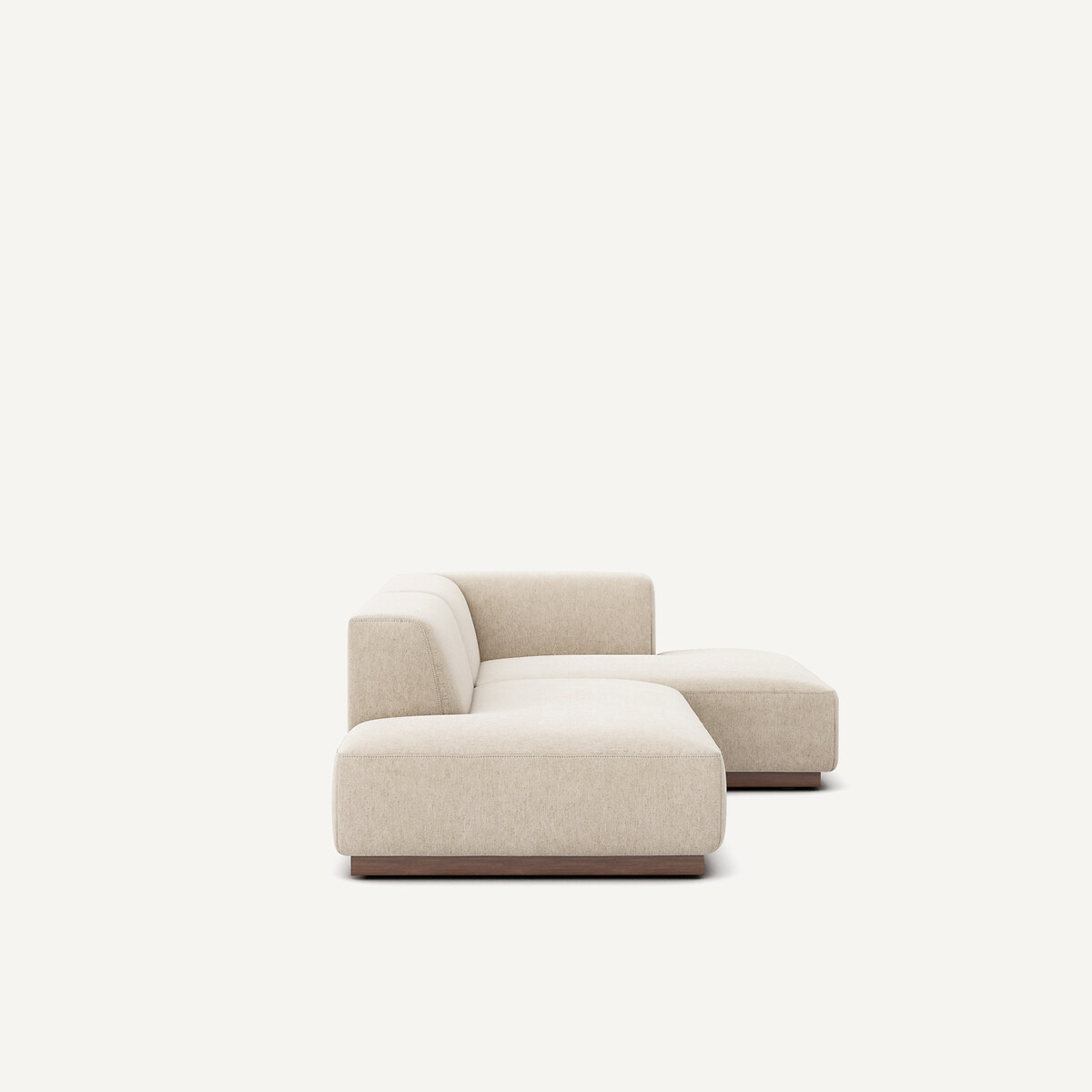 Jacopo Right-Hand Facing Corner Sofa in Marl Fabric ivory, AM.PM