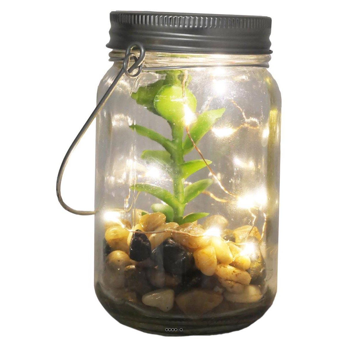 Plante grasse factice cactée en pot de verre vert aloe, ARTIFICIELLES