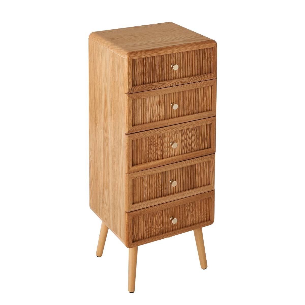 Chiffonnier 5 tiroirs - AVA bois clair, CALICOSY