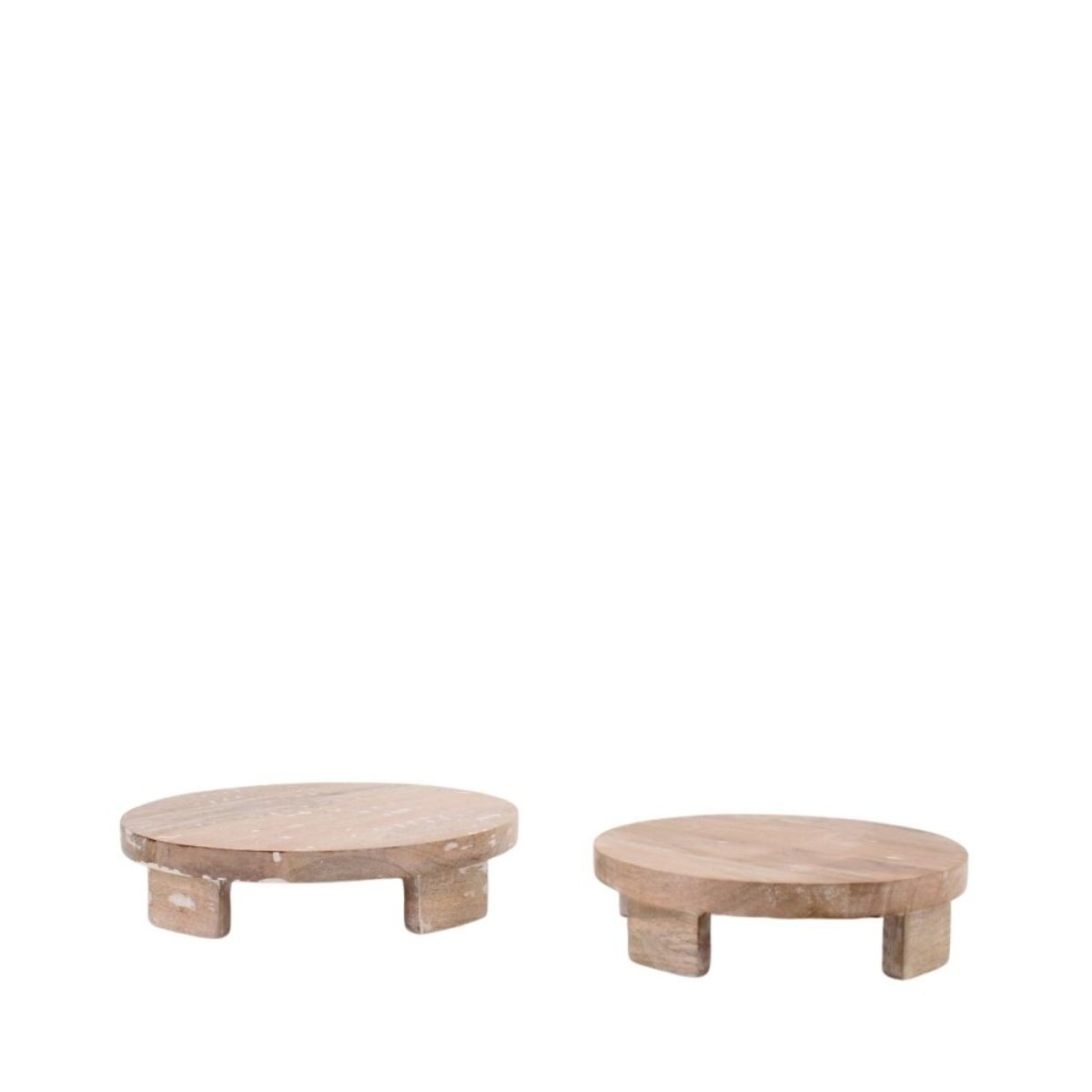 Plateau rond en bois sur pieds 25cm naturel, ORNAMI