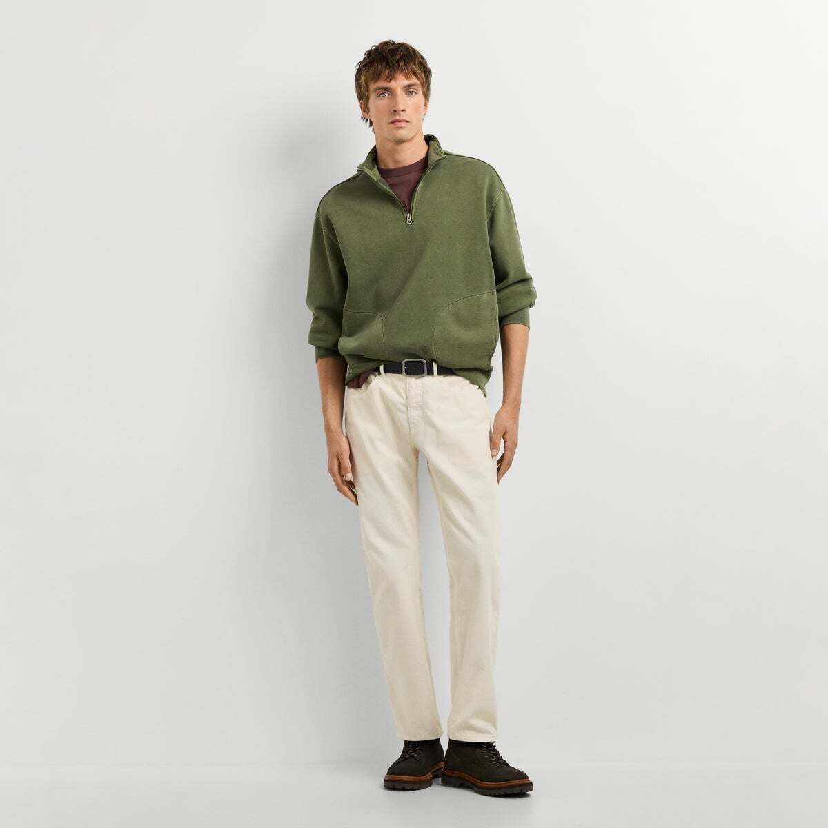 Sweat À Col Montant Coupe Casual vert marais, PEPE JEANS