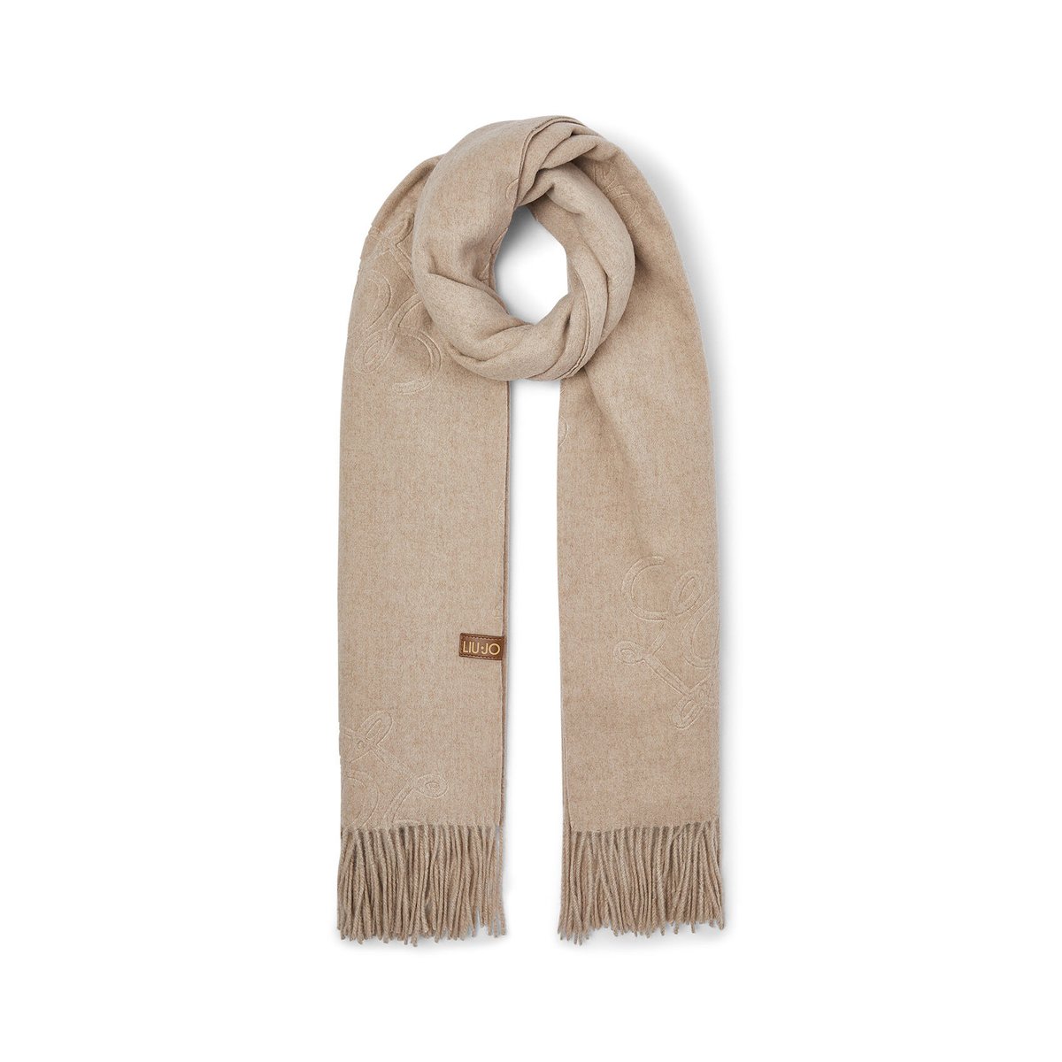 Étole avec logo monogramme camel, LIU JO