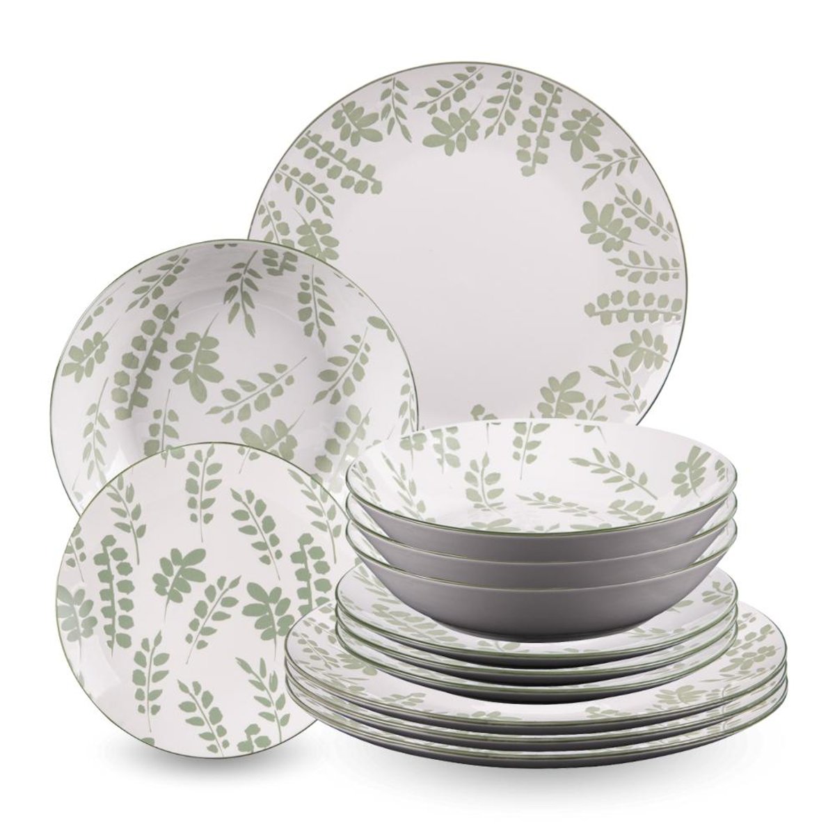 Service d'assiettes 12 pièces Episia - EPISIA vert, TABLE PASSION