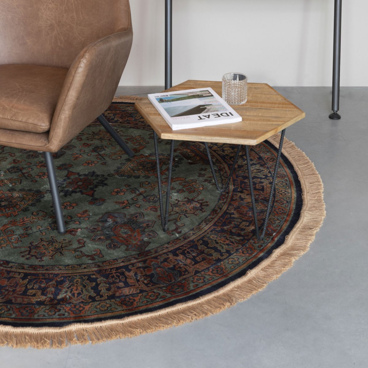 Tapis Contemporain de forme Ronde- RAZ I rouge, DRAWER