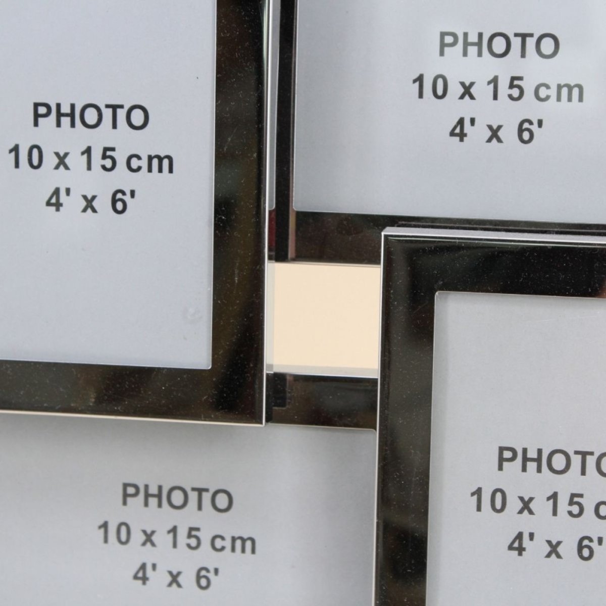 Cadre photo 4 vues 30x30cm gris clair, ORNAMI