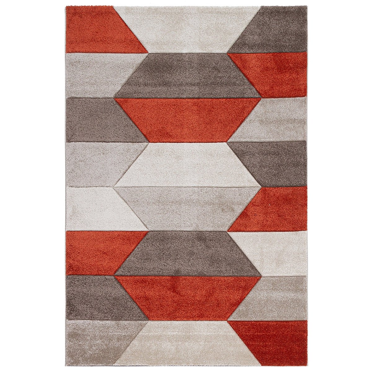 Tapis salon et chambre moderne tissé plat PAVY rouge, NOVATREND