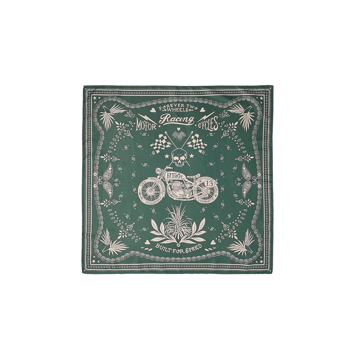 Petit foulard motifs BANDANA kaki, WILD