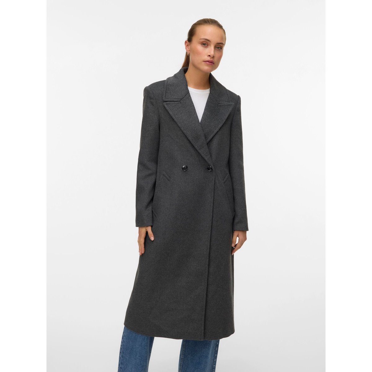 Manteau medium grey melange, VERO MODA