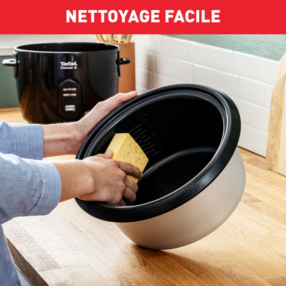 Cuiseur riz YY4351FB Classic 5L+ panier vapeur couleur unique, TEFAL