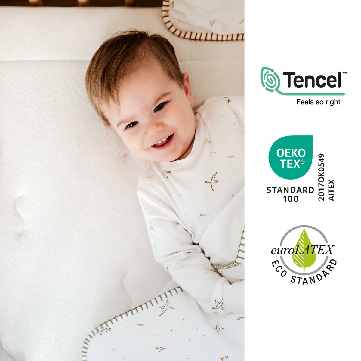 Matelas Bébé CHANVRENATURA® blanc, KADOLIS
