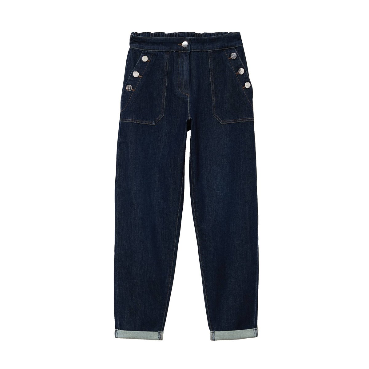 Pantalon mom 7/8ème en coton denim brut, BREAL