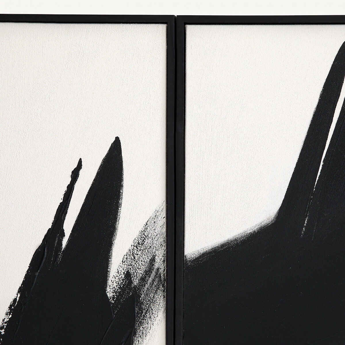 Lot de 2 tableaux peints à la main, DOPIO noir/écru, AM.PM