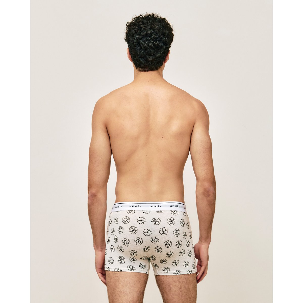 Boxer en coton à motifs dés REPEATIZ SEXYD ecru, UNDIZ