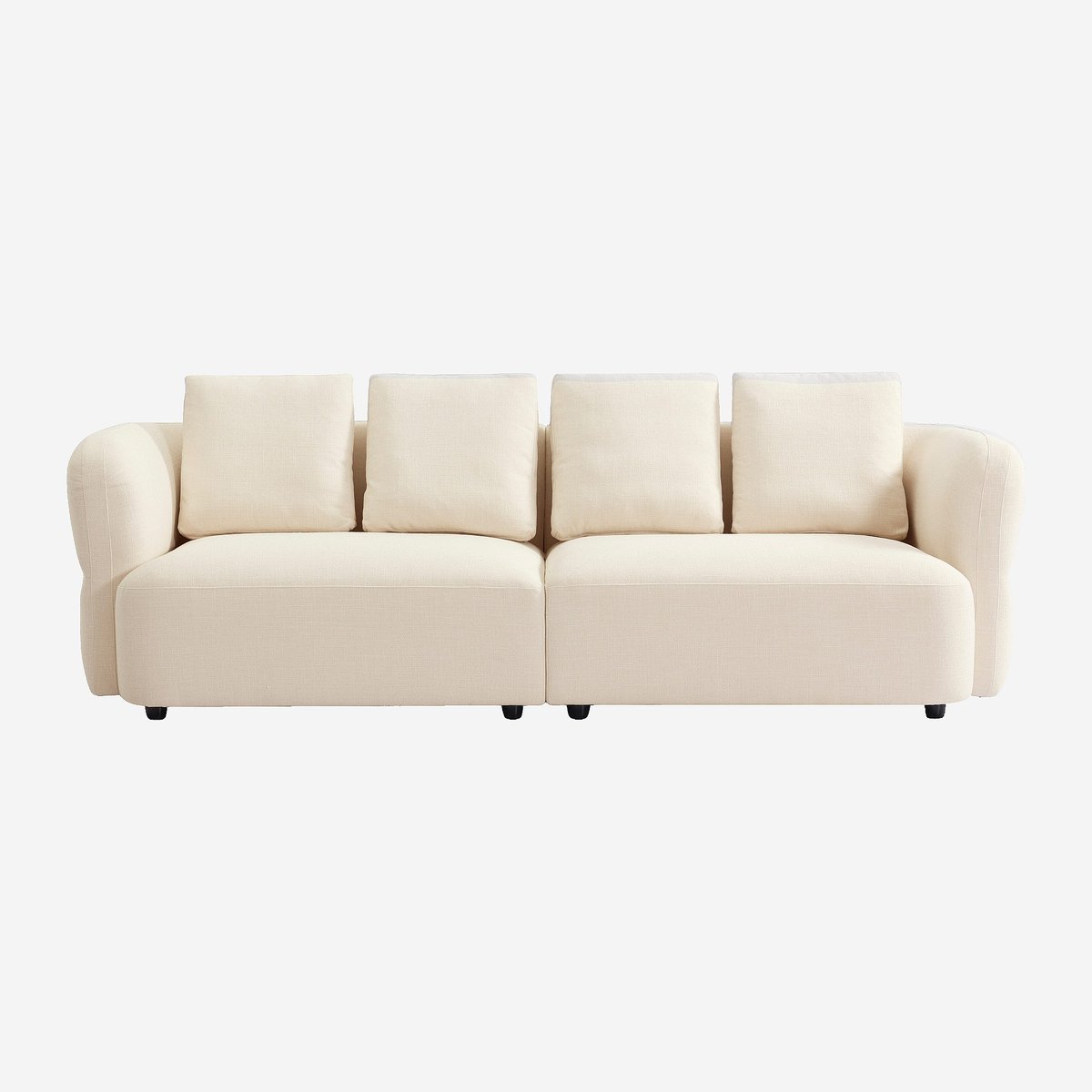 Canapé en tissu texturé MASIO crème, HABITAT