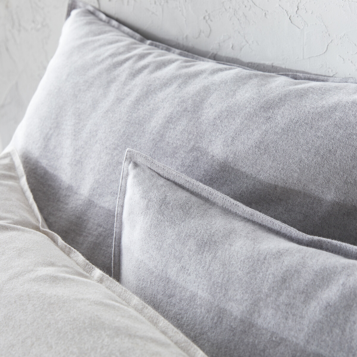 Housse de couette, en flanelle de coton chambray, Clara gris chiné, LA REDOUTE INTERIEURS