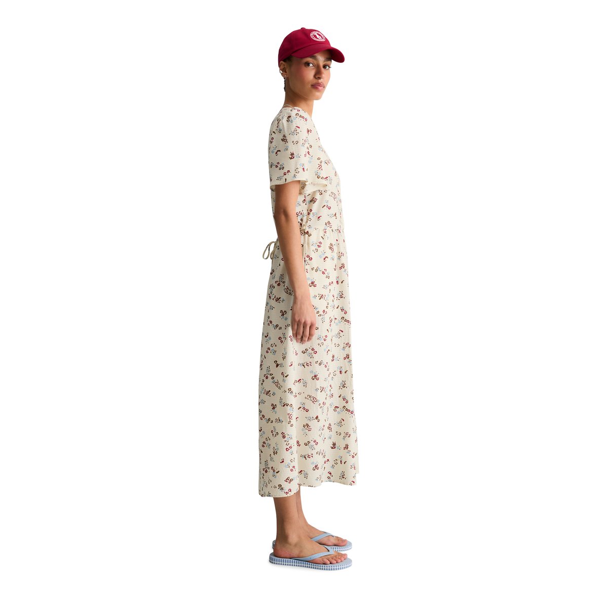 Robe imprimée regular en mélange de viscose avec une légère structure blanc, MARC O’POLO DENIM