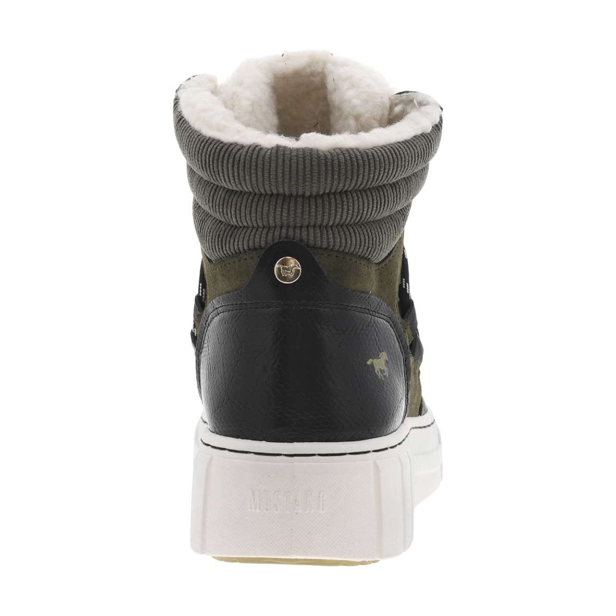 Bottines FEMME Mustang kaki et à lacets vert, MUSTANG