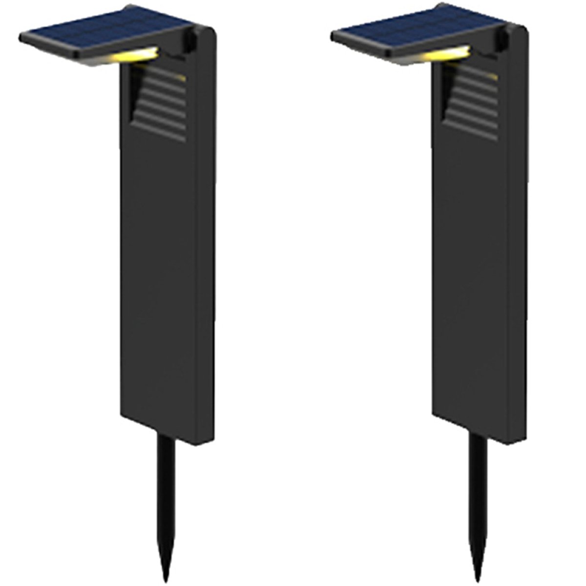 Lot de 2 Potelets solaires 2x OSTRY noir, LUMISKY